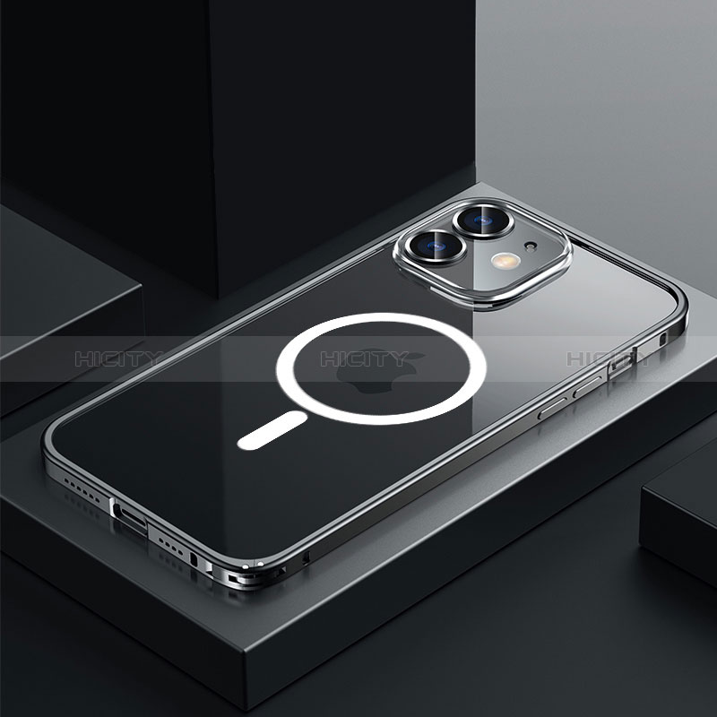 Custodia Lusso Metallo Laterale e Plastica Cover con Mag-Safe Magnetic QC3 per Apple iPhone 12