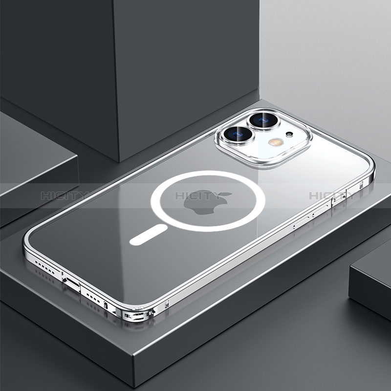 Custodia Lusso Metallo Laterale e Plastica Cover con Mag-Safe Magnetic QC3 per Apple iPhone 12 Mini