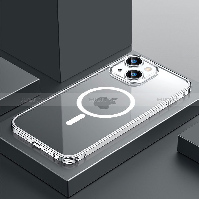 Custodia Lusso Metallo Laterale e Plastica Cover con Mag-Safe Magnetic QC3 per Apple iPhone 13