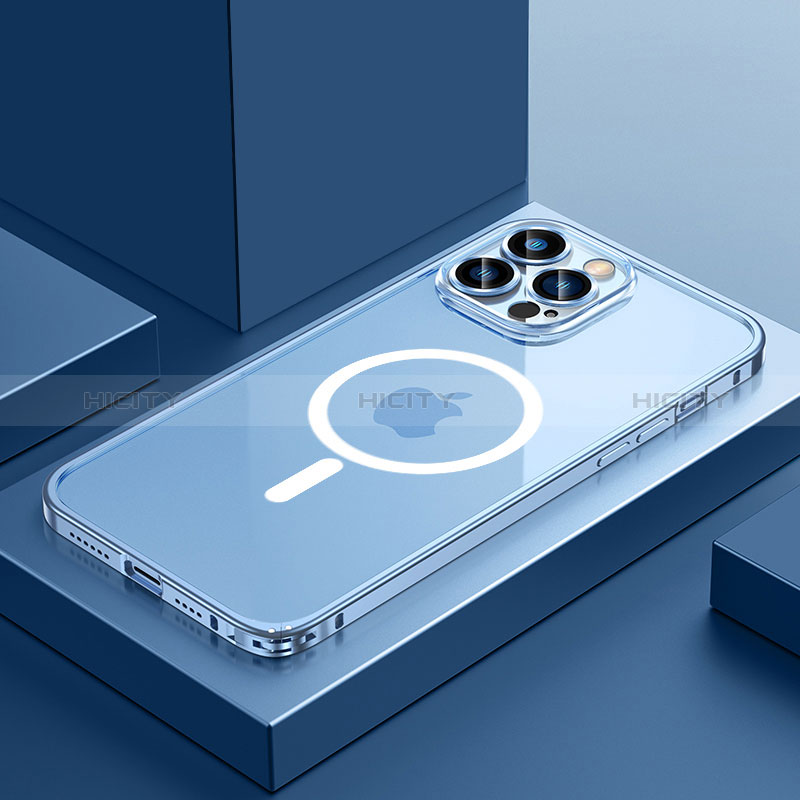 Custodia Lusso Metallo Laterale e Plastica Cover con Mag-Safe Magnetic QC3 per Apple iPhone 13 Pro Max