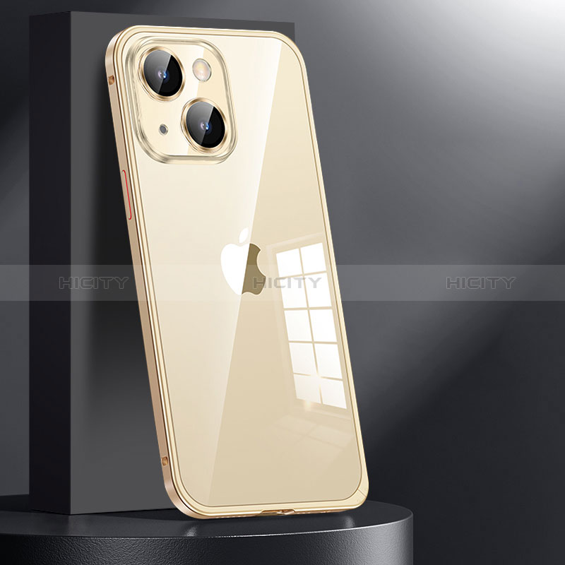 Custodia Lusso Metallo Laterale e Plastica Cover JL1 per Apple iPhone 13 Oro
