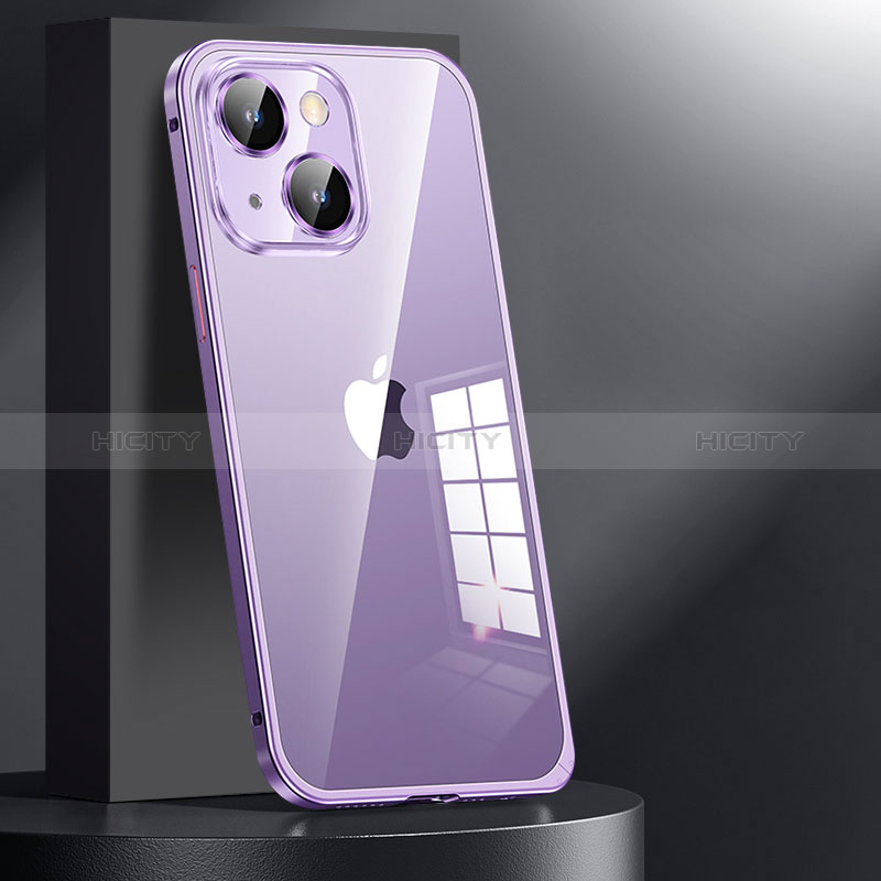 Custodia Lusso Metallo Laterale e Plastica Cover JL1 per Apple iPhone 13 Viola