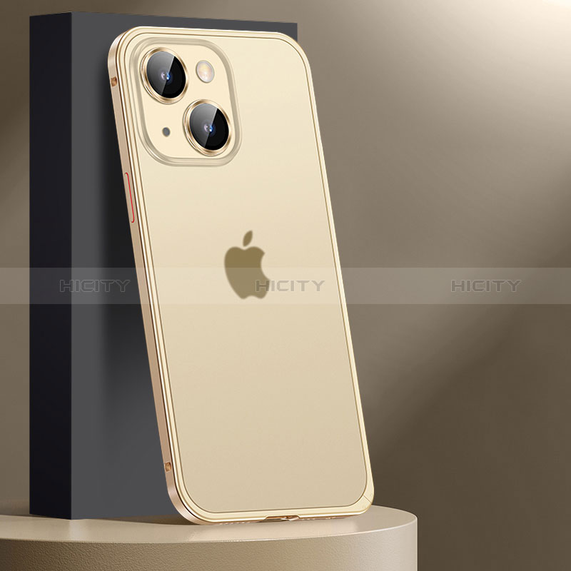 Custodia Lusso Metallo Laterale e Plastica Cover JL2 per Apple iPhone 14 Oro