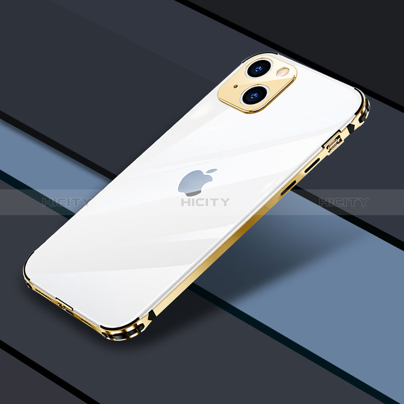 Custodia Lusso Metallo Laterale e Plastica Cover JL3 per Apple iPhone 14 Plus Oro
