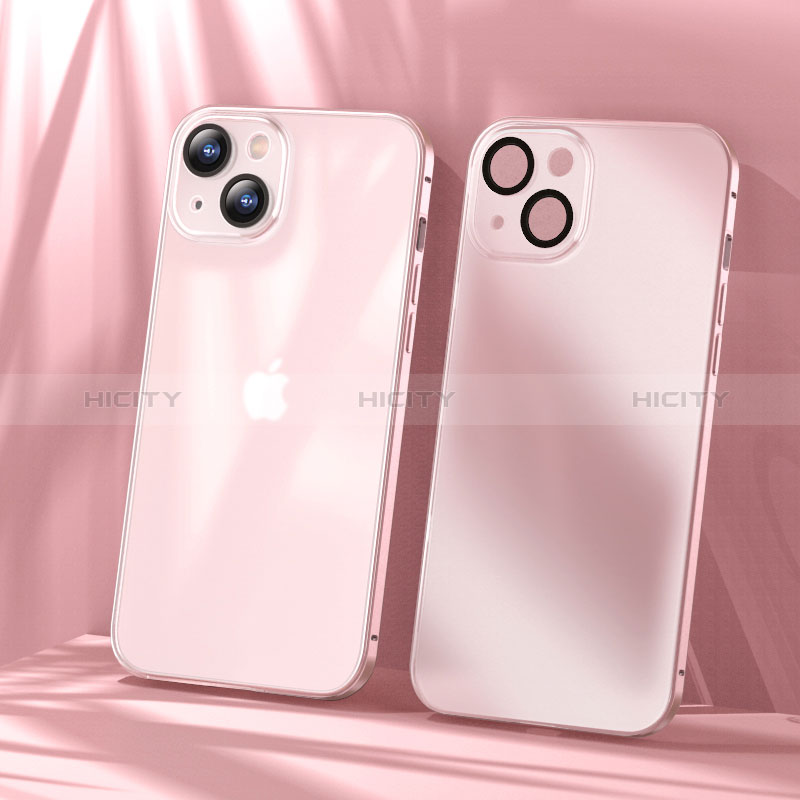 Custodia Lusso Metallo Laterale e Plastica Cover LF1 per Apple iPhone 15 Plus Oro Rosa