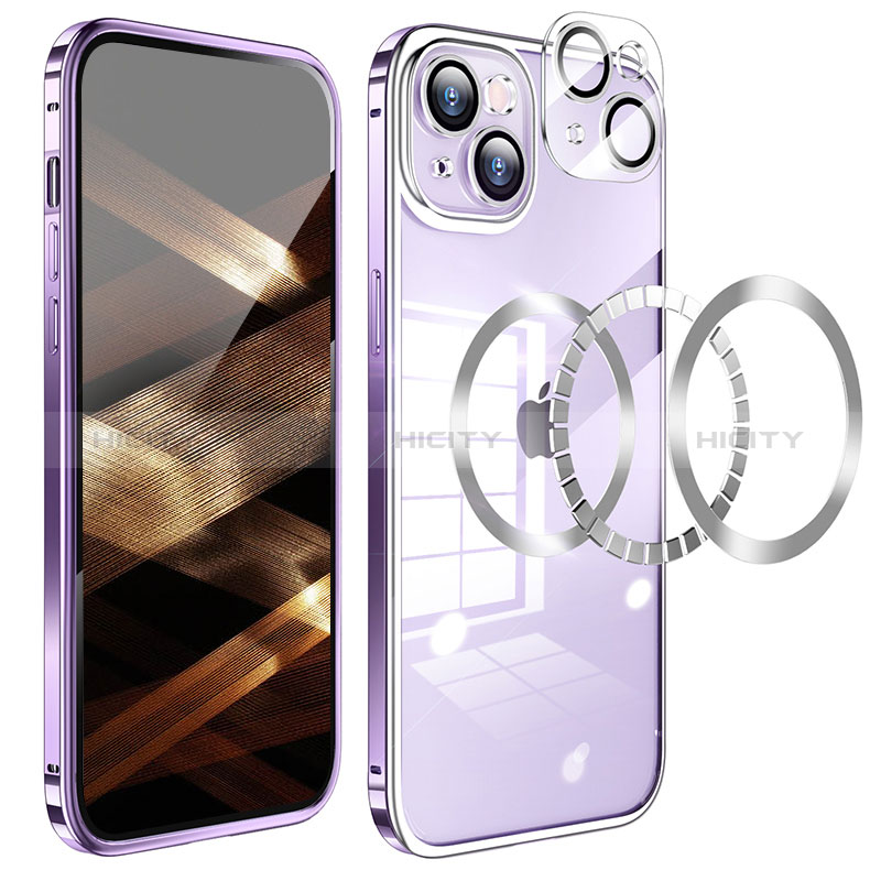 Custodia Lusso Metallo Laterale e Plastica Cover LF5 per Apple iPhone 15 Plus