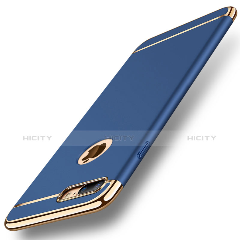 Custodia Lusso Metallo Laterale e Plastica Cover M01 per Apple iPhone 8 Plus Blu