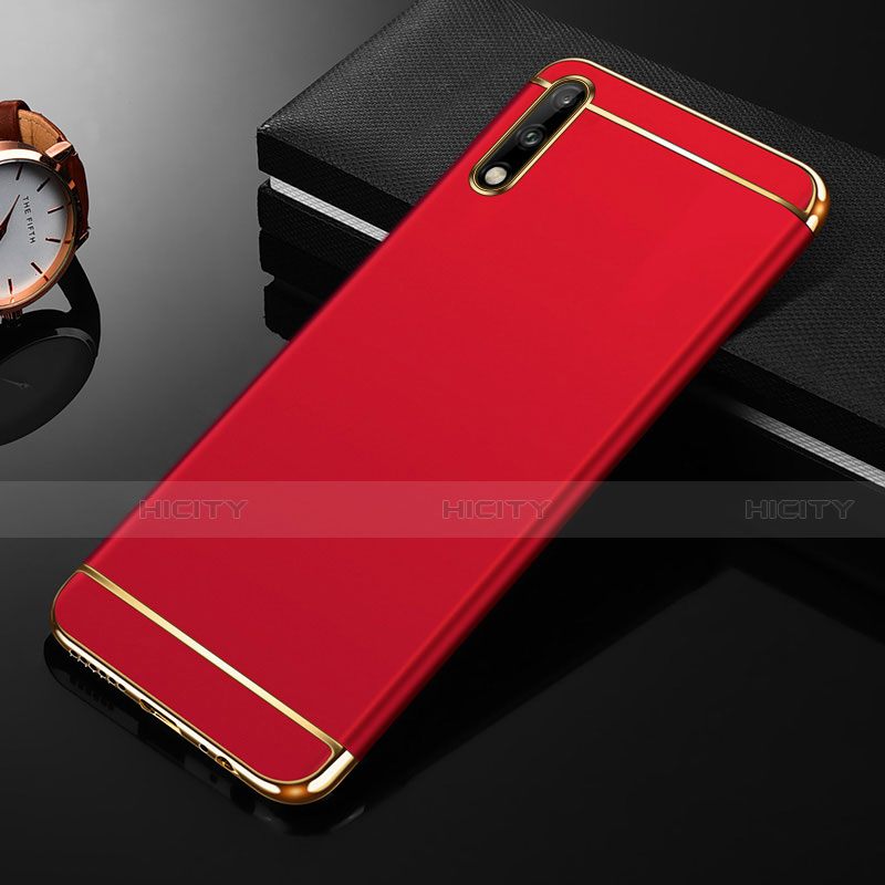 Custodia Lusso Metallo Laterale e Plastica Cover M01 per Huawei Enjoy 10 Rosso