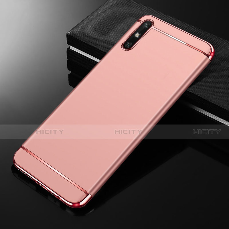 Custodia Lusso Metallo Laterale e Plastica Cover M01 per Huawei Enjoy 10e Oro Rosa