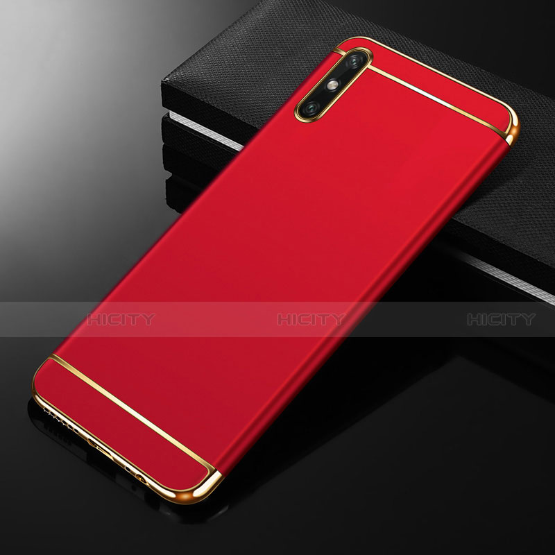 Custodia Lusso Metallo Laterale e Plastica Cover M01 per Huawei Enjoy 10e Rosso