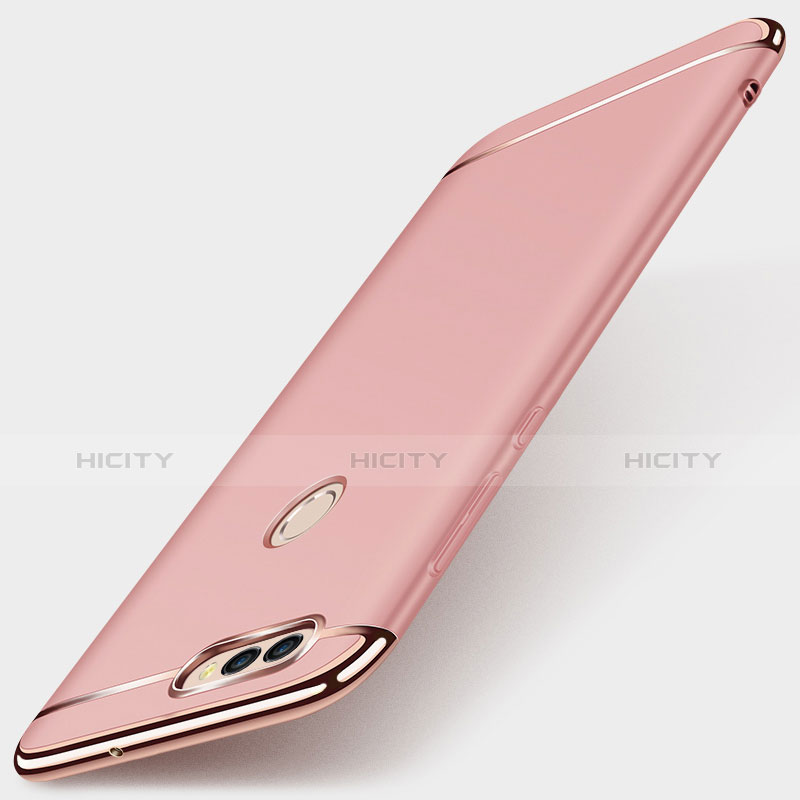 Custodia Lusso Metallo Laterale e Plastica Cover M01 per Huawei Enjoy 7S Oro Rosa