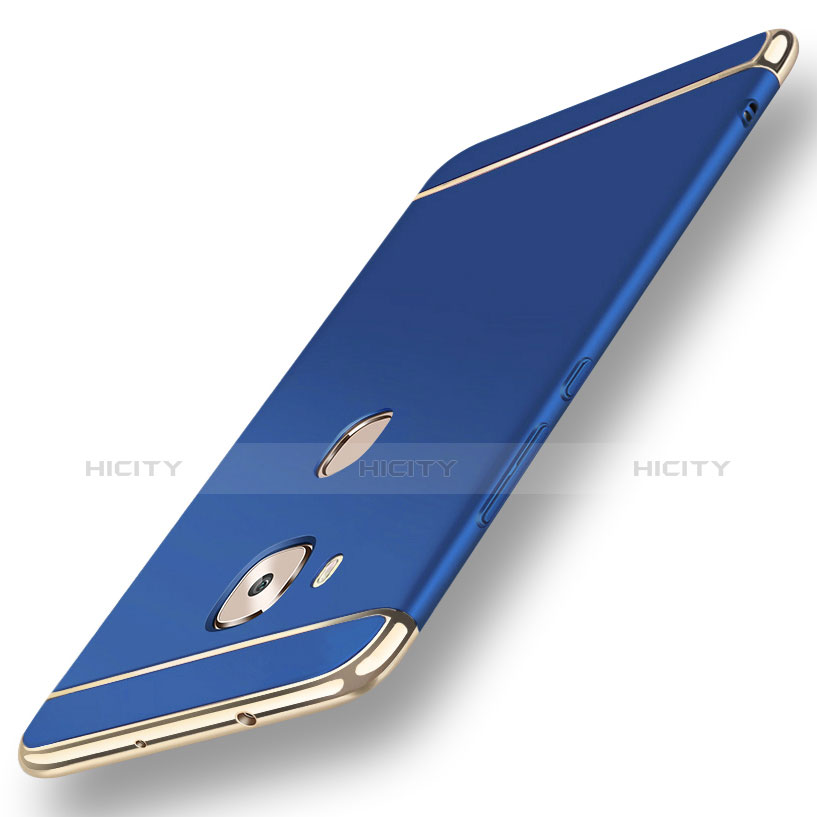 Custodia Lusso Metallo Laterale e Plastica Cover M01 per Huawei G7 Plus Blu