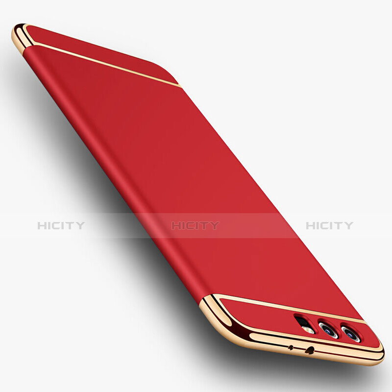 Custodia Lusso Metallo Laterale e Plastica Cover M01 per Huawei P10 Plus Rosso