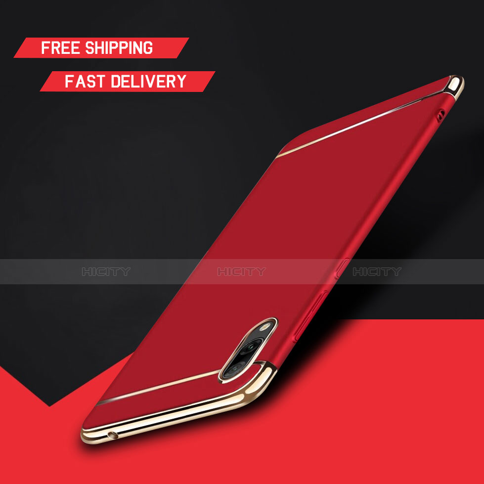 Custodia Lusso Metallo Laterale e Plastica Cover M01 per Huawei Y7 Prime (2019) Rosso