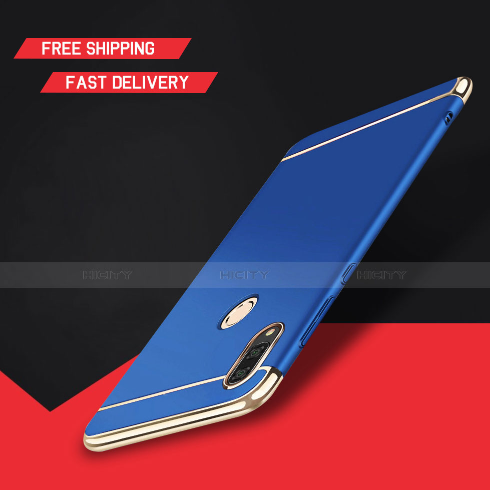 Custodia Lusso Metallo Laterale e Plastica Cover M01 per Huawei Y9 (2019) Blu