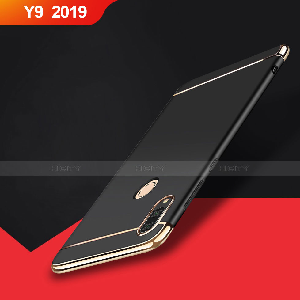 Custodia Lusso Metallo Laterale e Plastica Cover M01 per Huawei Y9 (2019) Nero