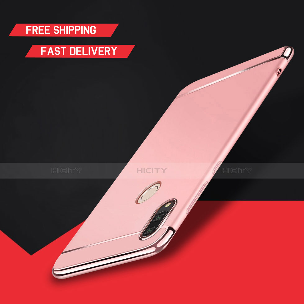 Custodia Lusso Metallo Laterale e Plastica Cover M01 per Huawei Y9 (2019) Oro Rosa