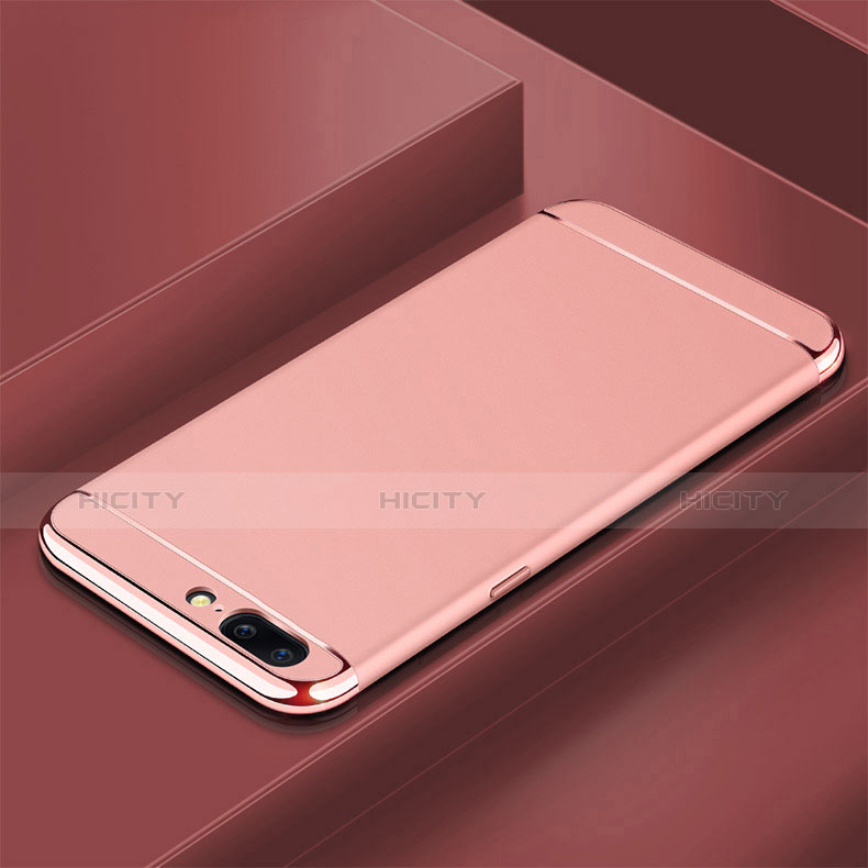 Custodia Lusso Metallo Laterale e Plastica Cover M01 per OnePlus 5T A5010 Oro Rosa