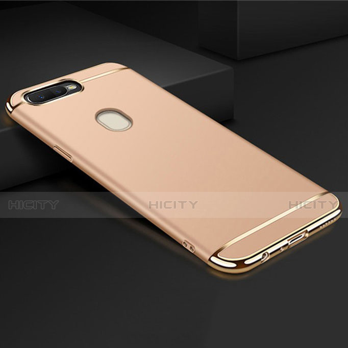 Custodia Lusso Metallo Laterale e Plastica Cover M01 per Oppo A7 Oro