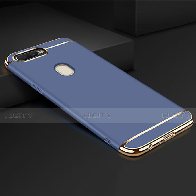 Custodia Lusso Metallo Laterale e Plastica Cover M01 per Oppo AX7 Blu