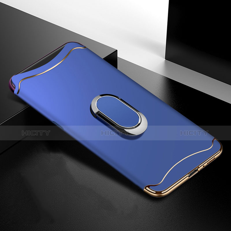 Custodia Lusso Metallo Laterale e Plastica Cover M01 per Oppo Find X Super Flash Edition Blu