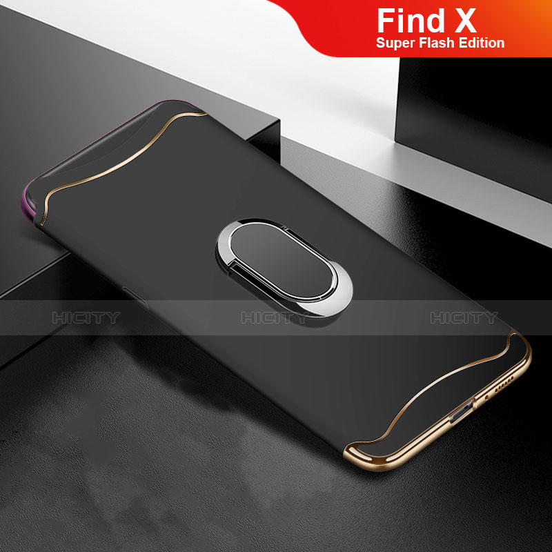 Custodia Lusso Metallo Laterale e Plastica Cover M01 per Oppo Find X Super Flash Edition Nero