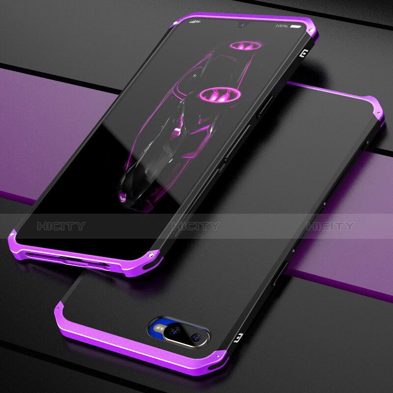 Custodia Lusso Metallo Laterale e Plastica Cover M01 per Oppo RX17 Neo Viola