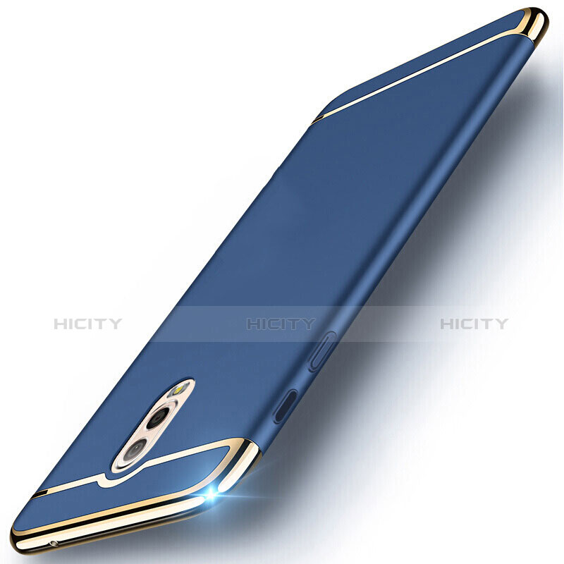 Custodia Lusso Metallo Laterale e Plastica Cover M01 per Samsung Galaxy C8 C710F Blu
