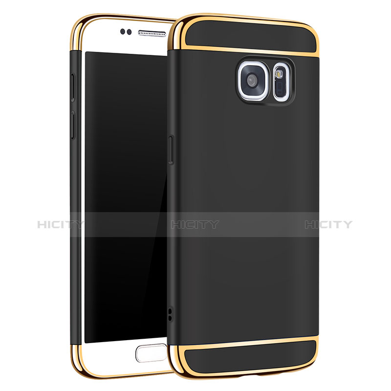 Custodia Lusso Metallo Laterale e Plastica Cover M01 per Samsung Galaxy S7 G930F G930FD Nero