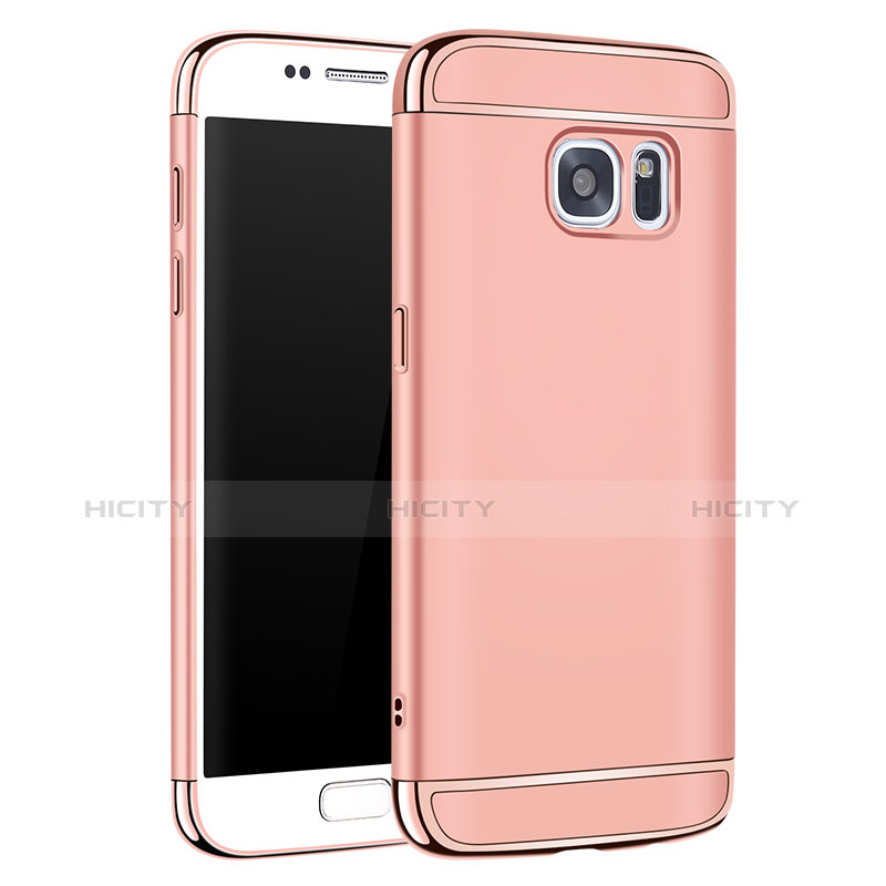 Custodia Lusso Metallo Laterale e Plastica Cover M01 per Samsung Galaxy S7 G930F G930FD Oro Rosa