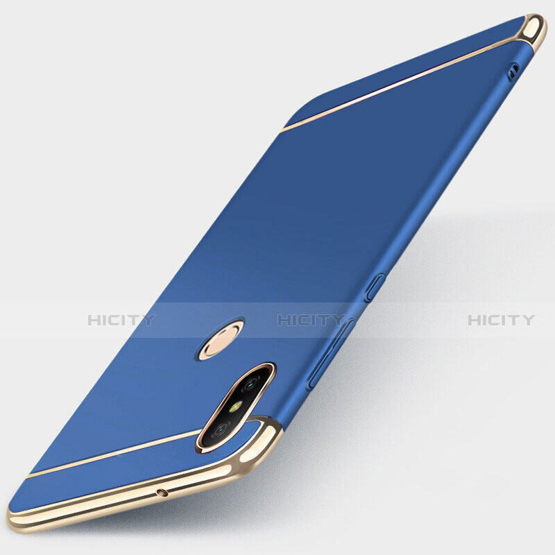 Custodia Lusso Metallo Laterale e Plastica Cover M01 per Xiaomi Redmi 6 Pro Blu