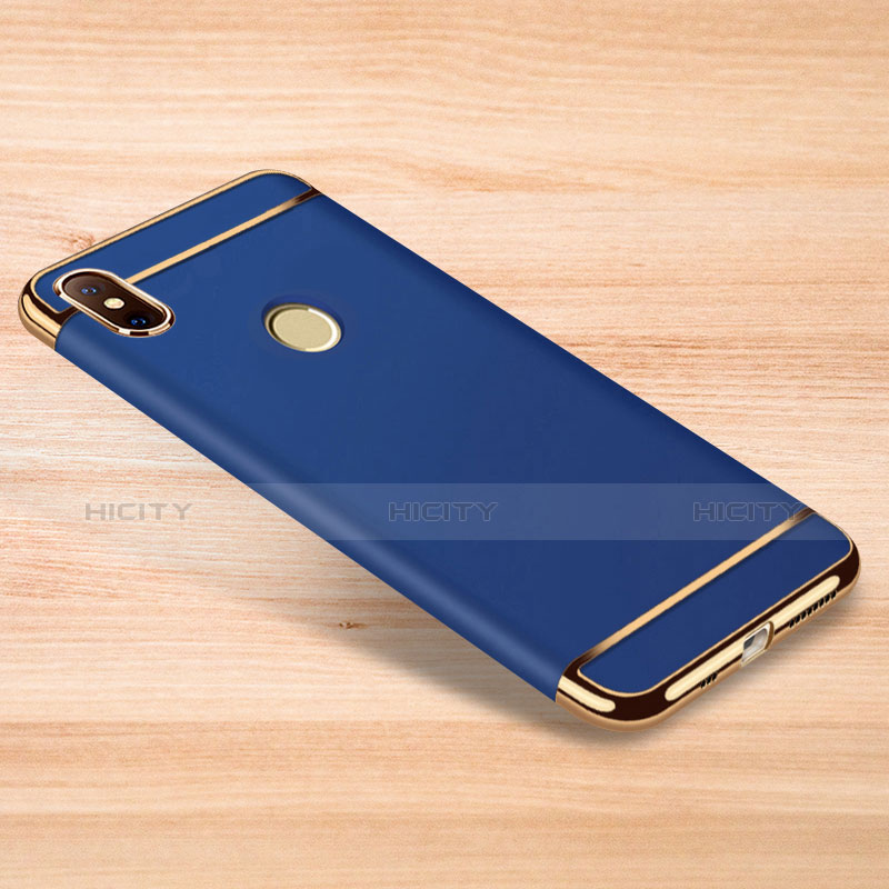 Custodia Lusso Metallo Laterale e Plastica Cover M01 per Xiaomi Redmi Note 6 Pro Blu