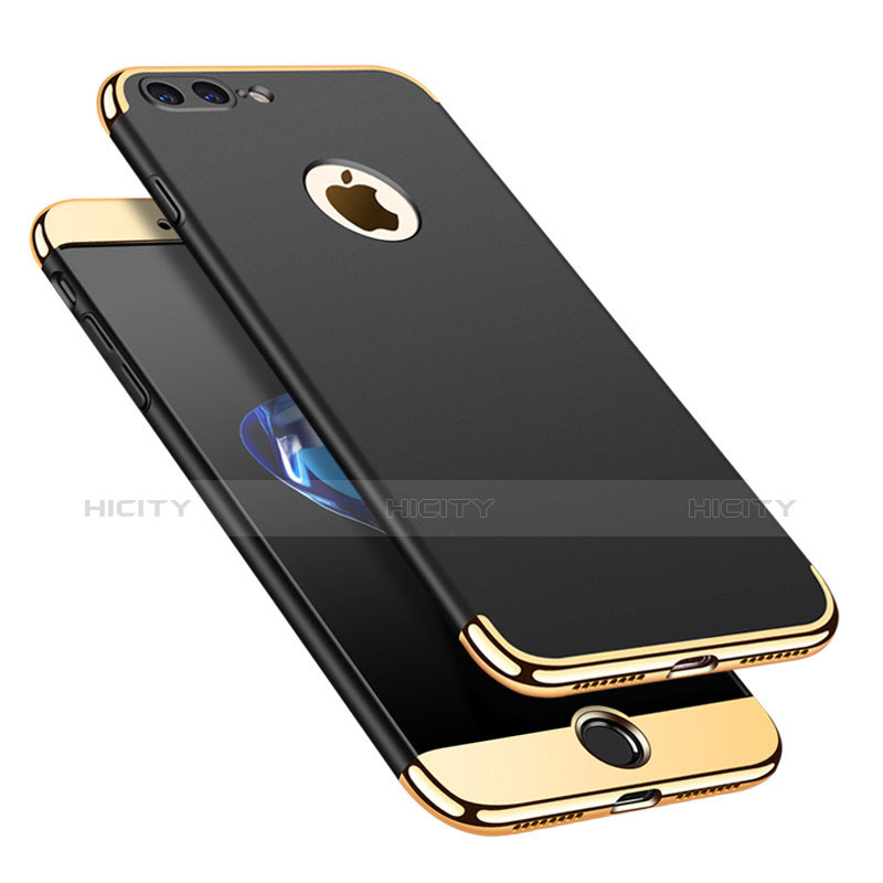 Custodia Lusso Metallo Laterale e Plastica Cover M02 per Apple iPhone 8 Plus Nero