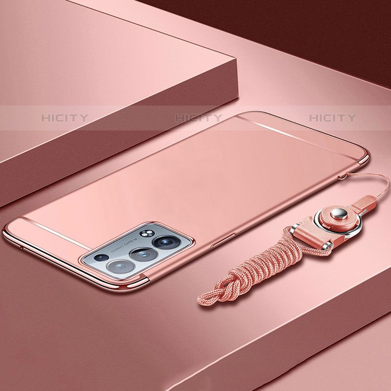 Custodia Lusso Metallo Laterale e Plastica Cover per Oppo Reno6 Pro 5G