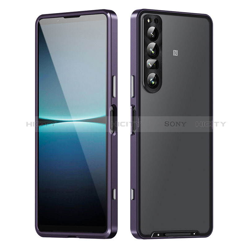 Custodia Lusso Metallo Laterale e Plastica Cover per Sony Xperia 1 IV