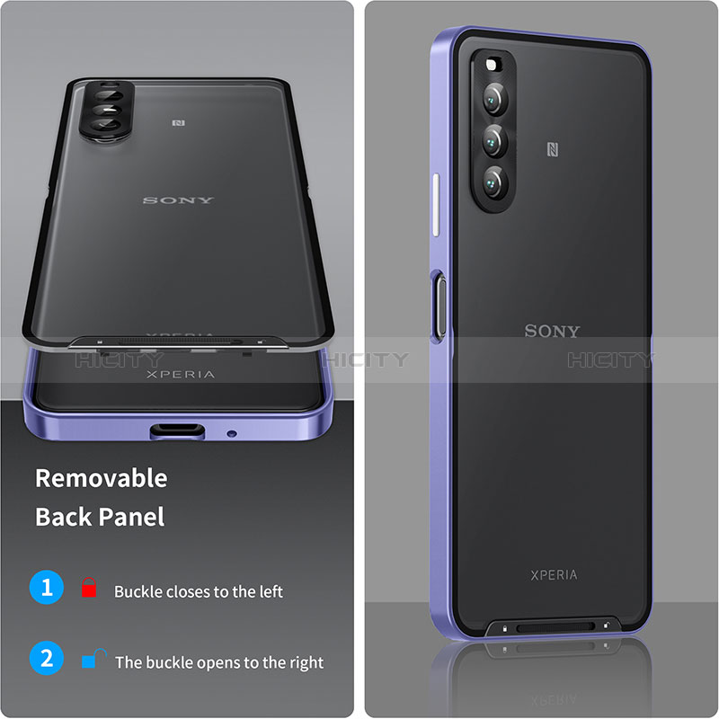 Custodia Lusso Metallo Laterale e Plastica Cover per Sony Xperia 10 IV SOG07