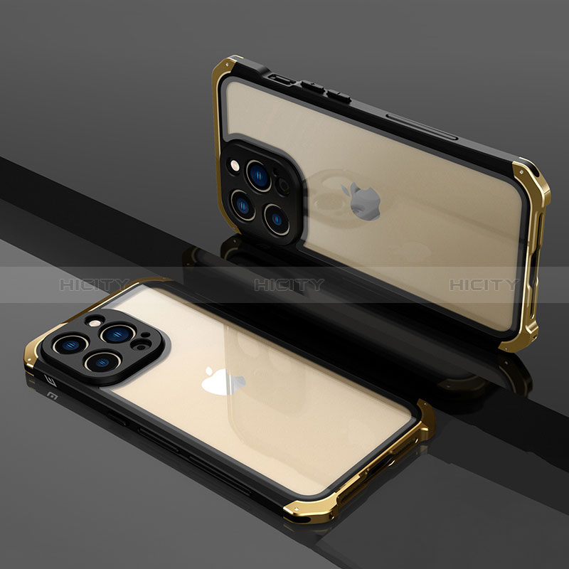Custodia Lusso Metallo Laterale e Plastica Cover SQ1 per Apple iPhone 14 Pro