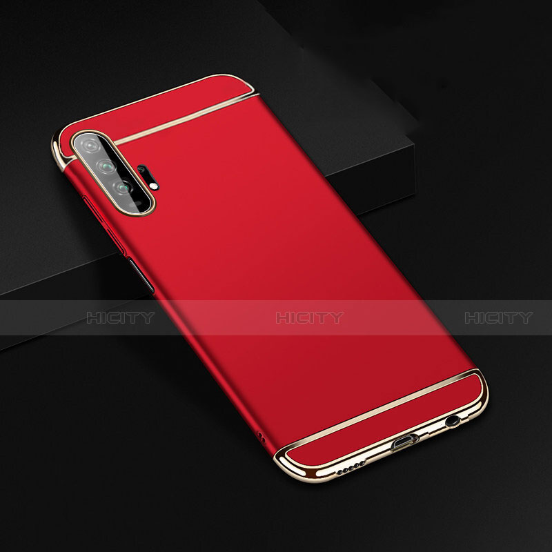 Custodia Lusso Metallo Laterale e Plastica Cover T01 per Huawei Honor 20 Pro Rosso