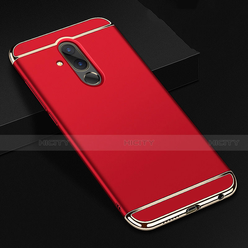 Custodia Lusso Metallo Laterale e Plastica Cover T01 per Huawei Mate 20 Lite Rosso