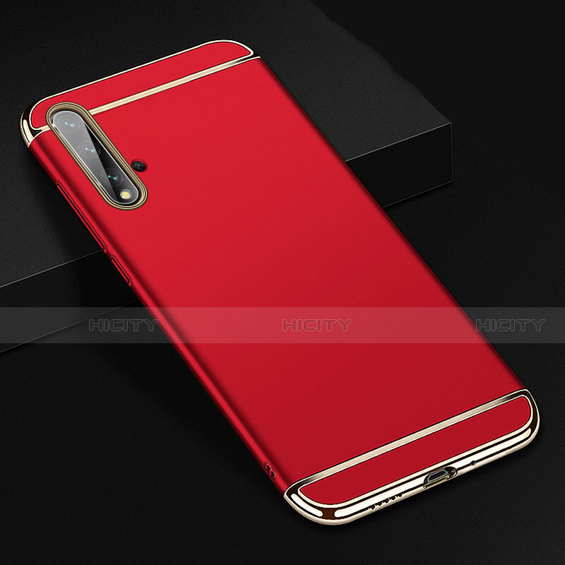 Custodia Lusso Metallo Laterale e Plastica Cover T01 per Huawei Nova 5 Pro Rosso