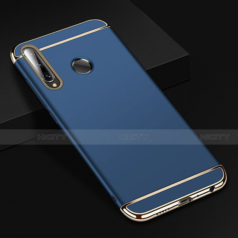 Custodia Lusso Metallo Laterale e Plastica Cover T01 per Huawei P Smart+ Plus (2019) Blu