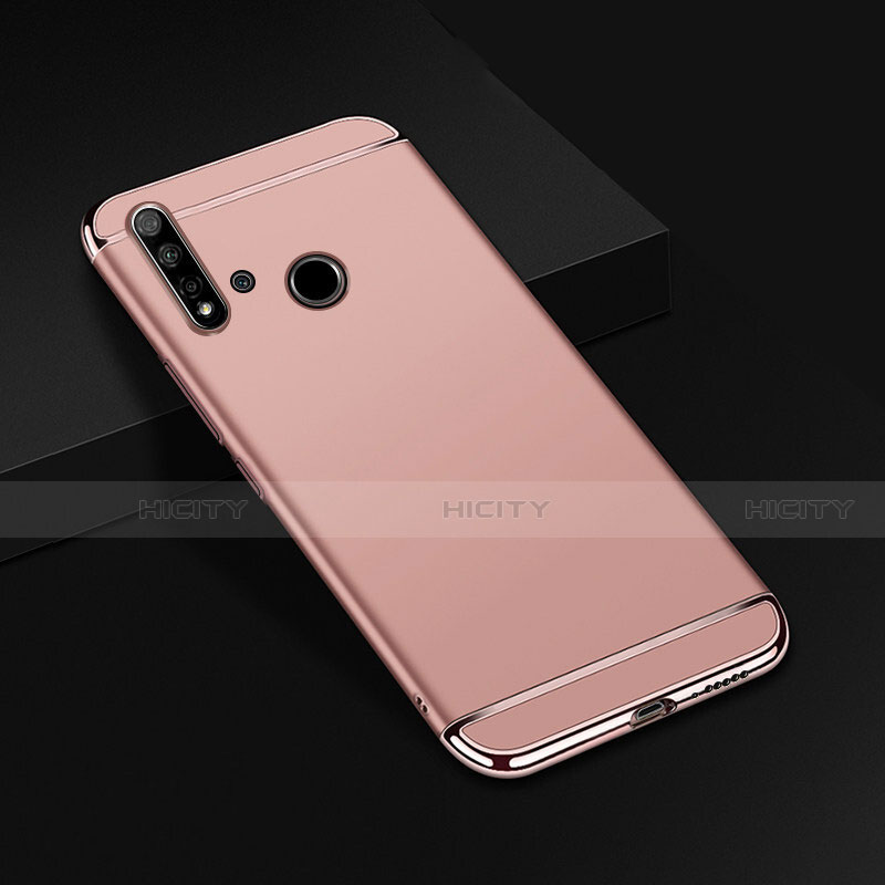 Custodia Lusso Metallo Laterale e Plastica Cover T01 per Huawei P20 Lite (2019) Oro Rosa