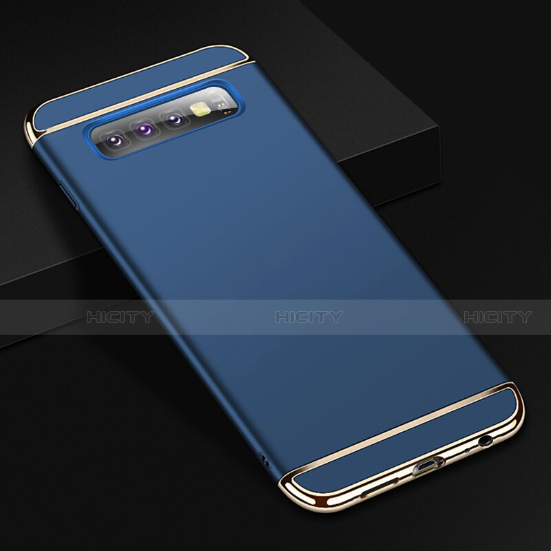 Custodia Lusso Metallo Laterale e Plastica Cover T01 per Samsung Galaxy S10 5G Blu