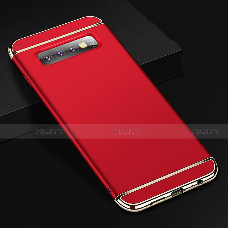 Custodia Lusso Metallo Laterale e Plastica Cover T01 per Samsung Galaxy S10 5G Rosso