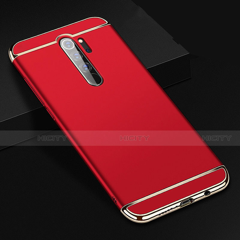 Custodia Lusso Metallo Laterale e Plastica Cover T01 per Xiaomi Redmi Note 8 Pro Rosso