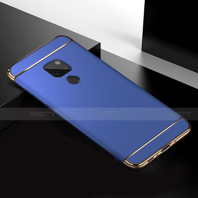 Custodia Lusso Metallo Laterale e Plastica Cover T02 per Huawei Mate 20 Blu