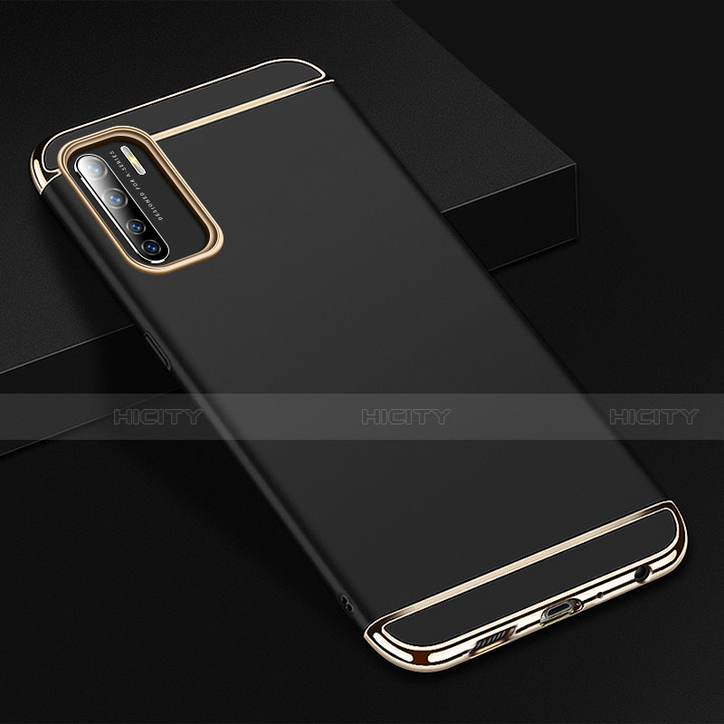 Custodia Lusso Metallo Laterale e Plastica Cover T02 per Oppo A91 Nero