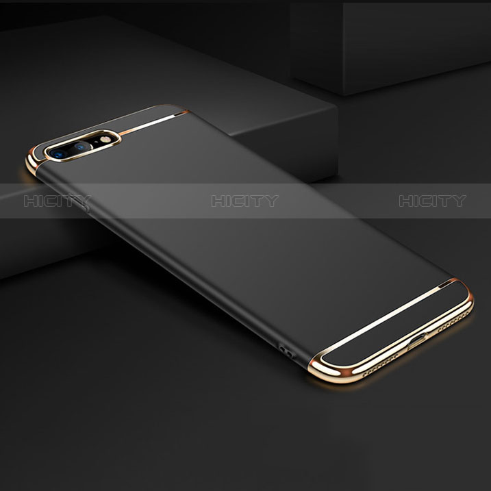 Custodia Lusso Metallo Laterale e Plastica F01 per Apple iPhone 8 Plus Nero