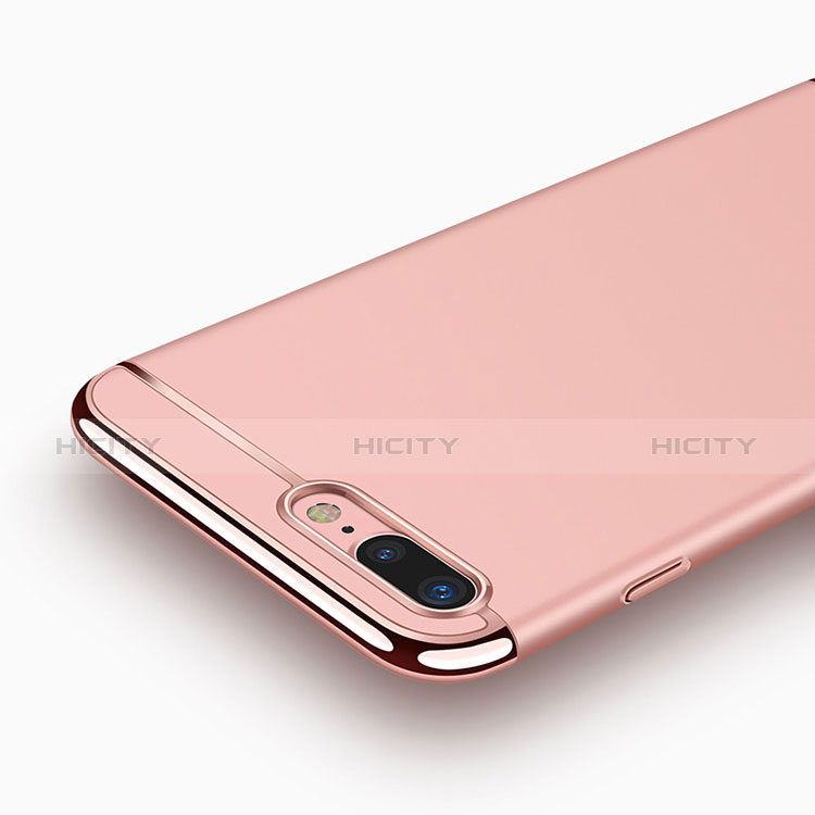 Custodia Lusso Metallo Laterale e Plastica F01 per Apple iPhone 8 Plus Oro Rosa