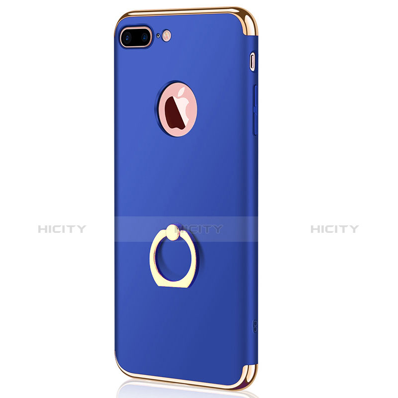 Custodia Lusso Metallo Laterale e Plastica F04 per Apple iPhone 7 Plus Blu